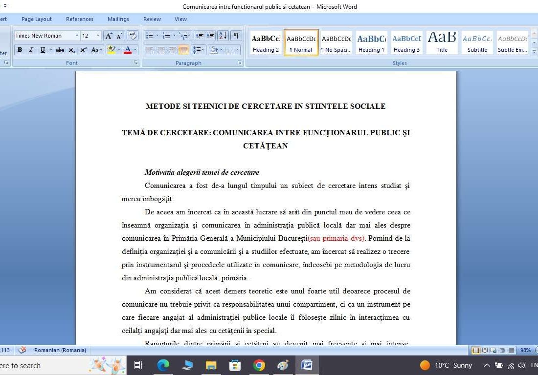 Comunicarea intre functionarul public si cetatean