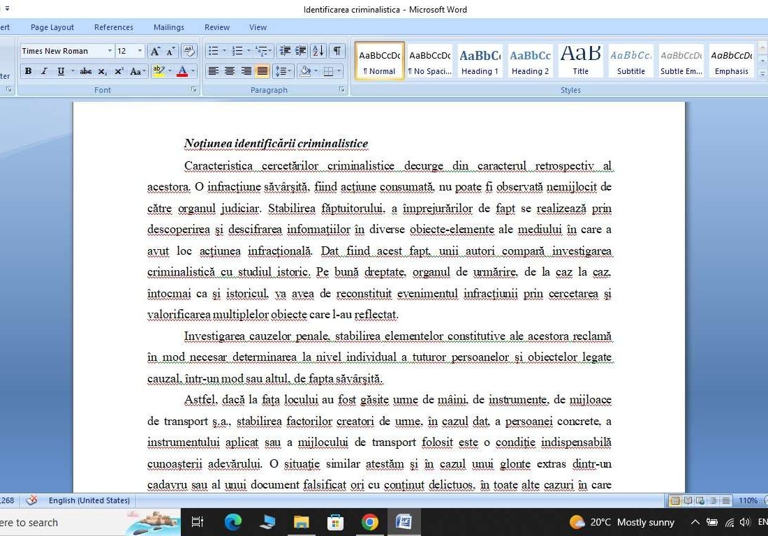 Identificarea criminalistica