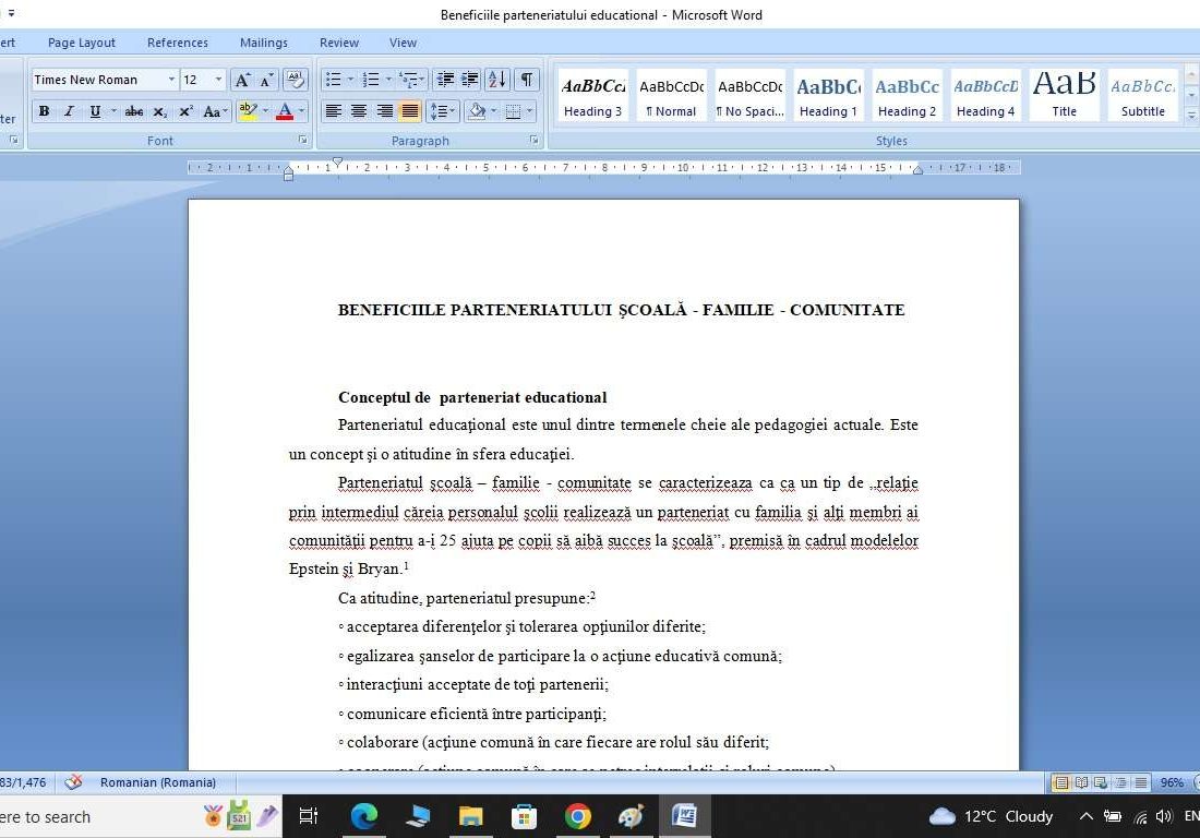 Beneficiile parteneriatului educational