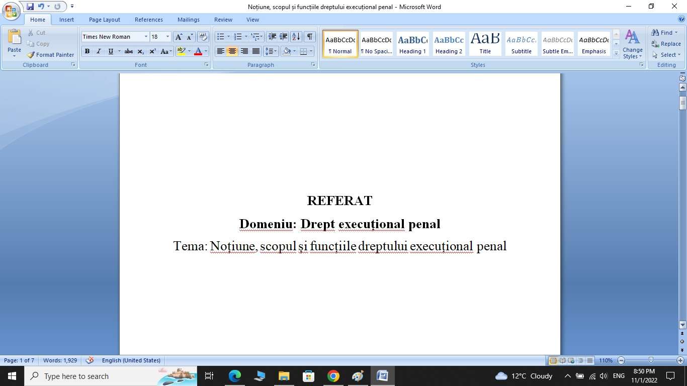 Scopul și funcțiile dreptului execuțional penal