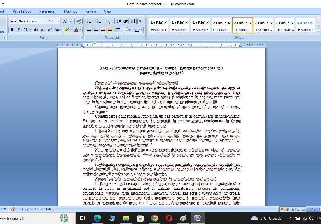 Comunicarea profesorului - „rampă” pentru performanță sau  pentru devianță școlară?