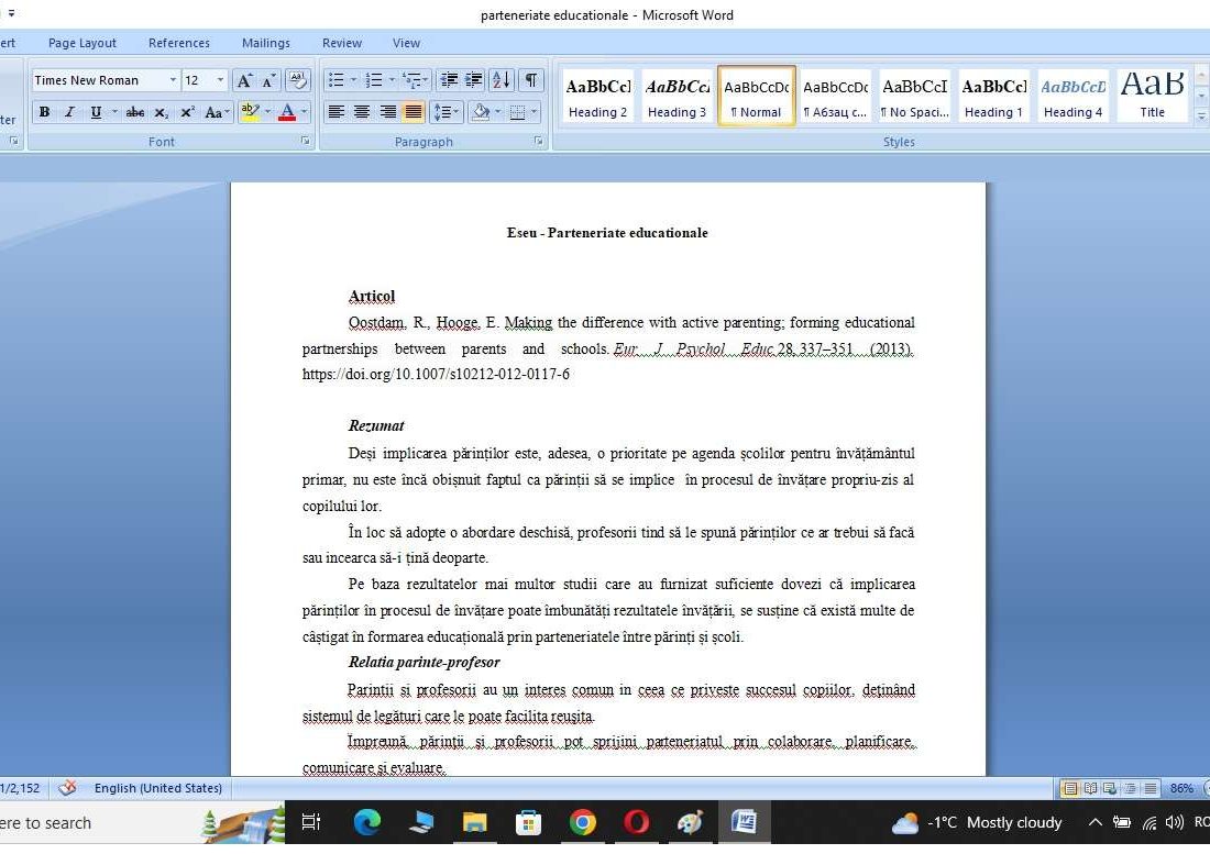 Parteneriatele educationale