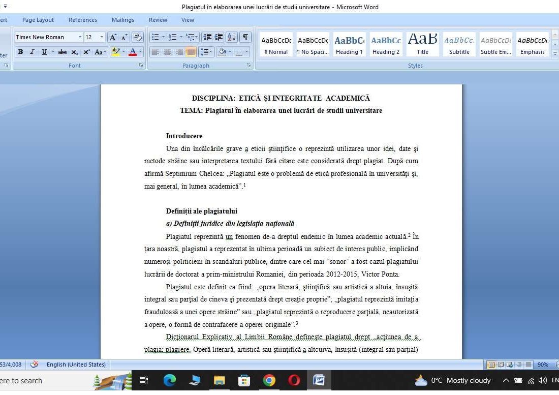 Plagiatul în elaborarea unei lucrări de studii universitare