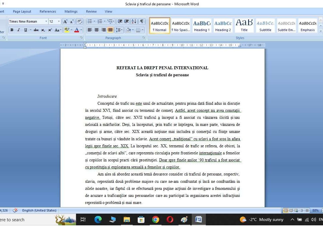 Sclavia şi traficul de persoane