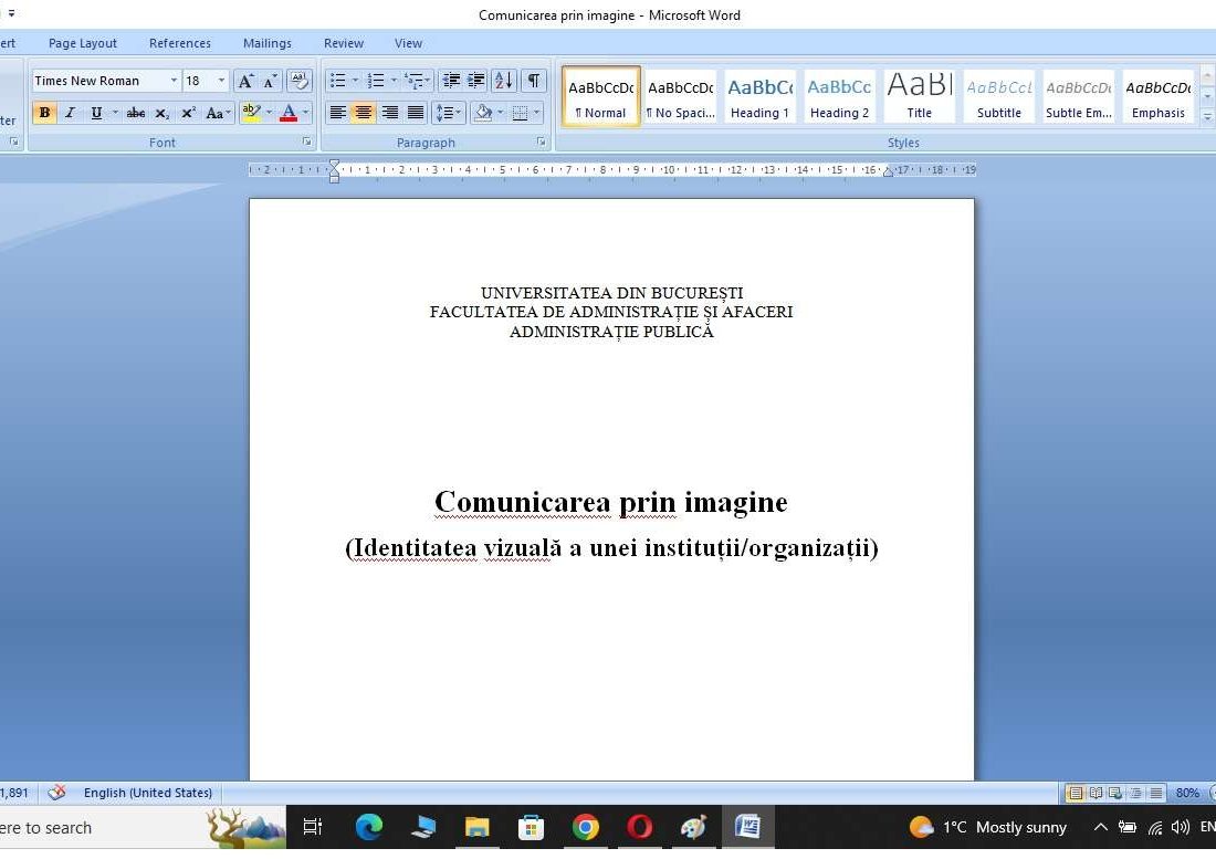Comunicarea prin imagine. Identitatea vizuală a unei instituții