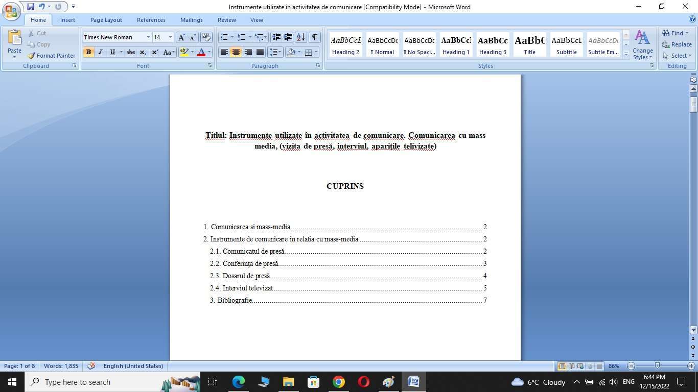 Instrumente utilizate în activitatea de comunicare