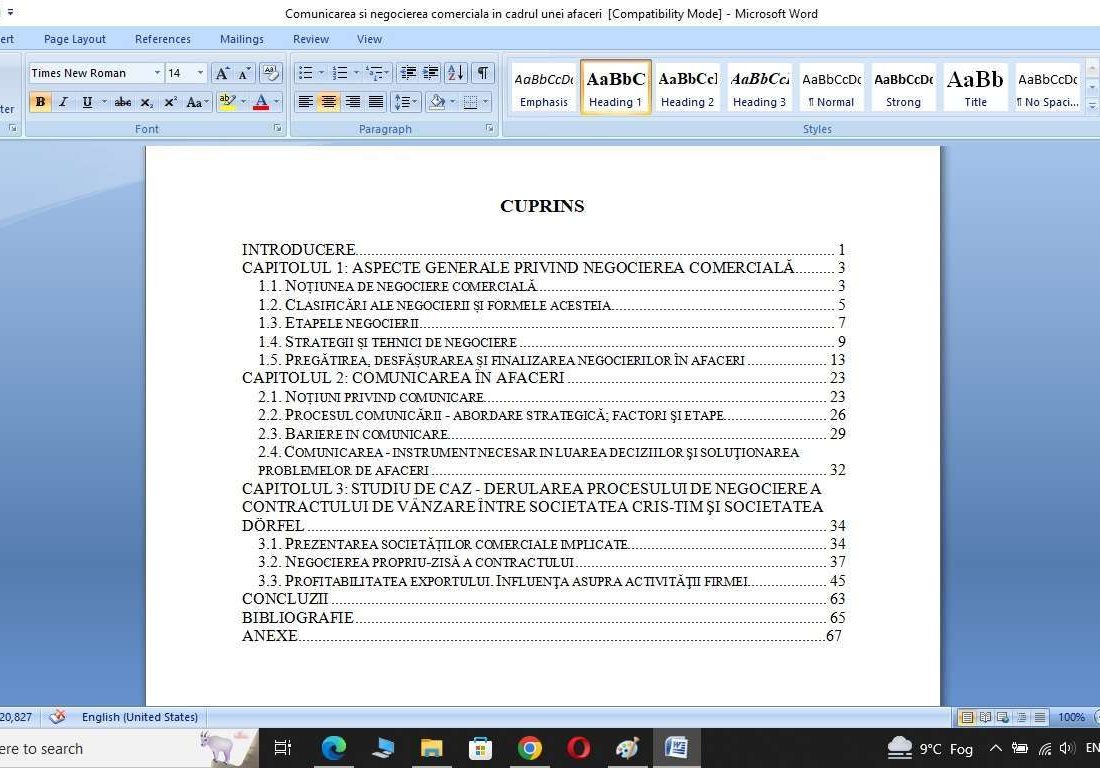 Comunicarea si negocierea comerciala in cadrul unei afaceri