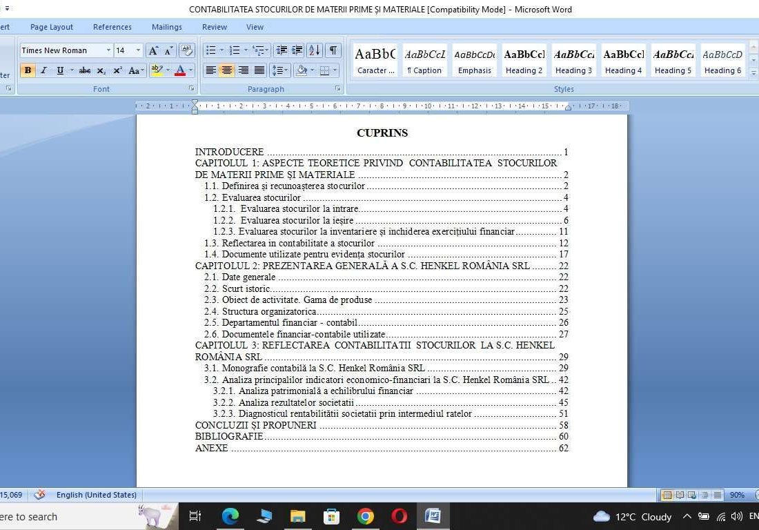 Contabilitatea si gestiunea stocurilor de materii prime și materiale