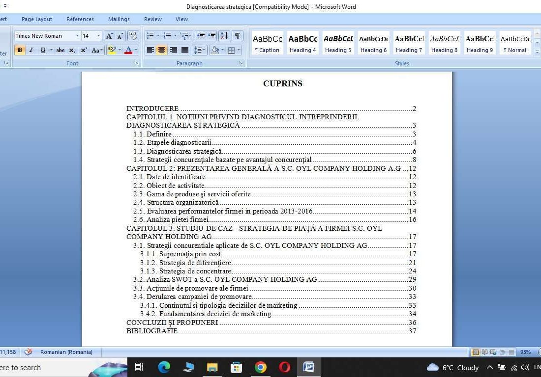 Diagnosticarea strategicã a intreprinderii