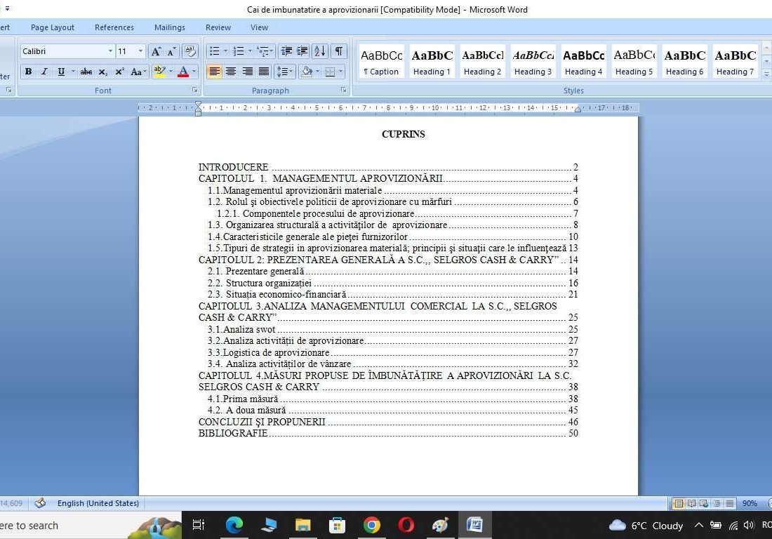 Managementul aprovizionarii. cai de imbunatatire a aprovizionarii