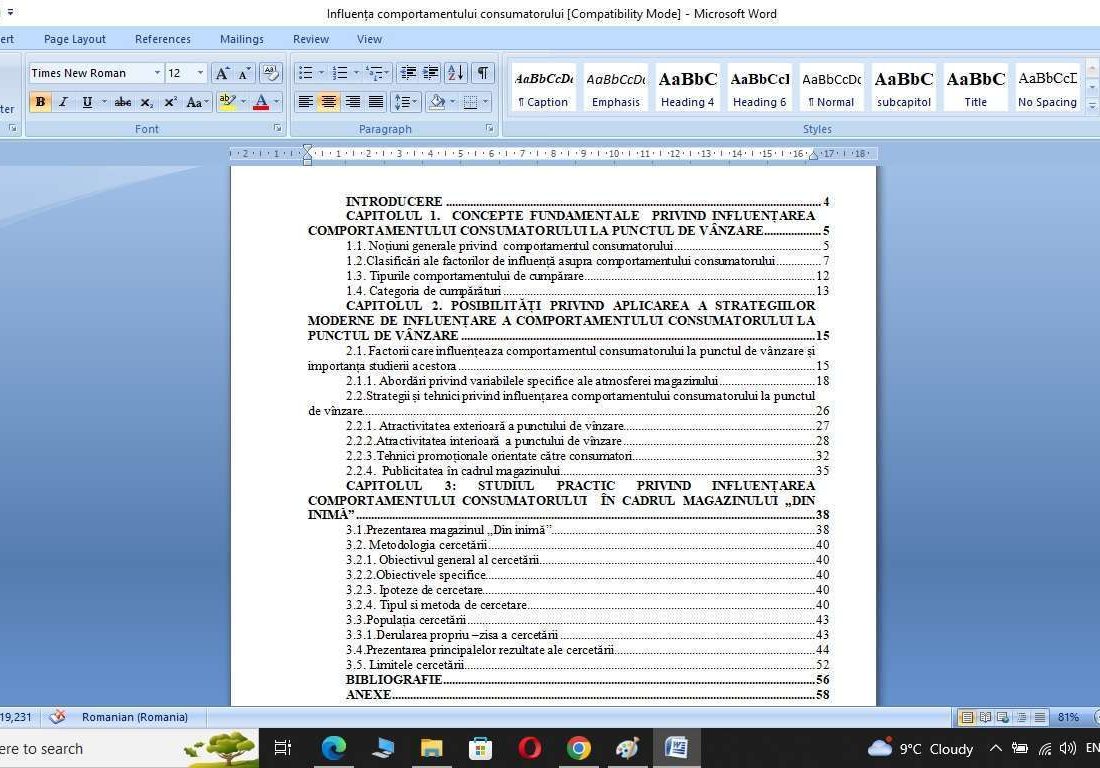 Comportamentul consumatorului la punctul de vanzare