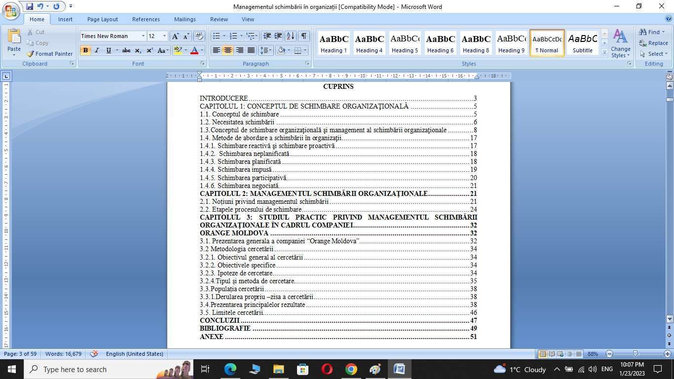 Managementul schimbării în organizații