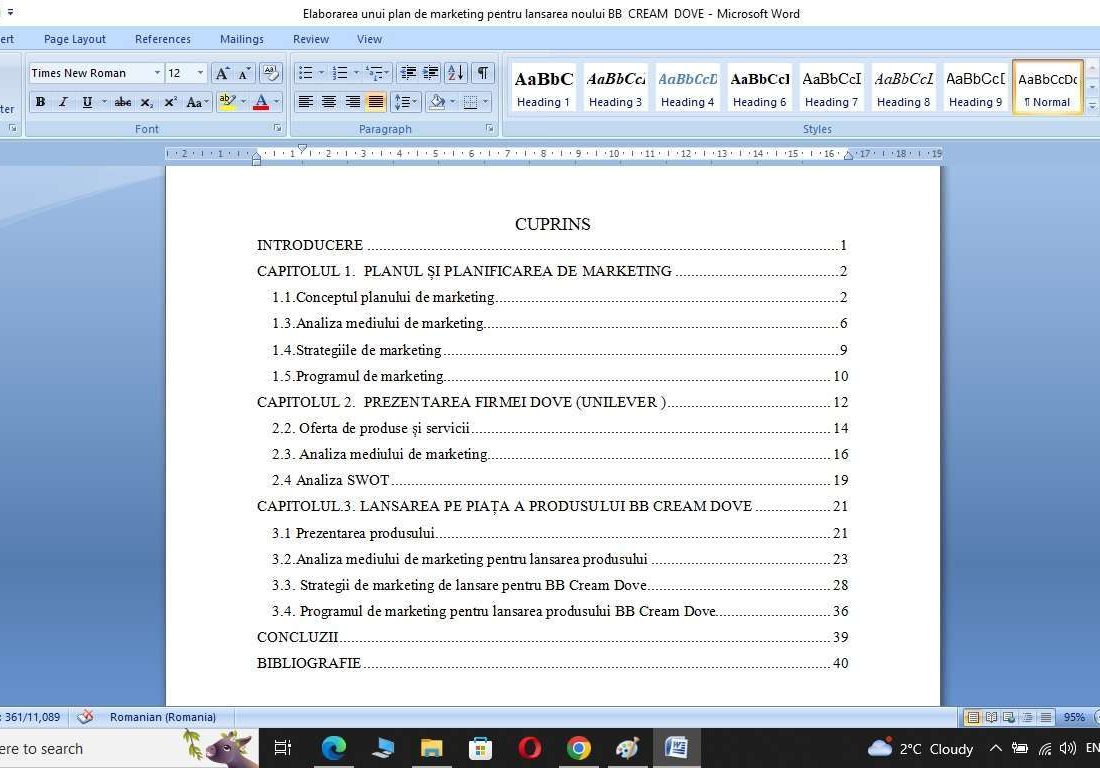 Elaborarea unui plan de marketing pentru lansarea unui produs