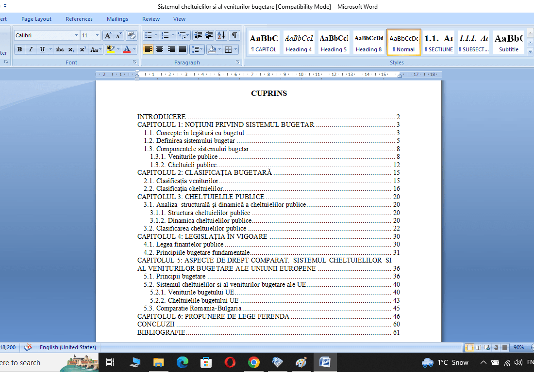 Sistemul cheltuielilor si al veniturilor bugetare
