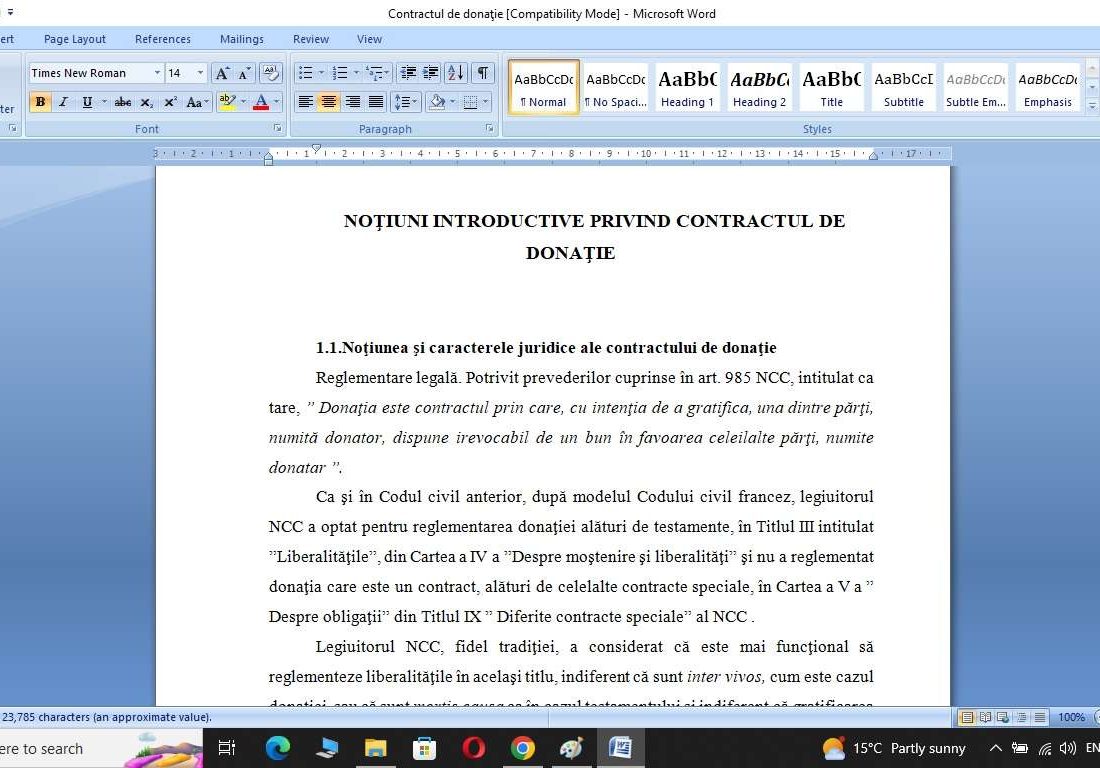 Contractul de donaţie