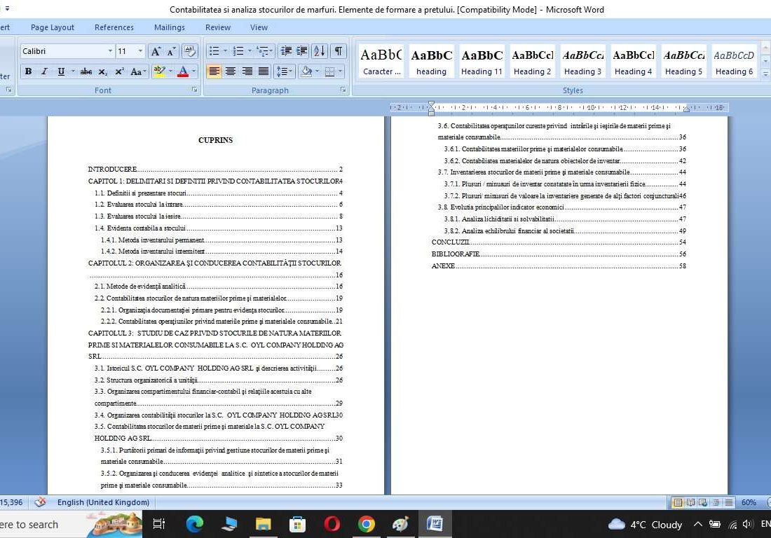 Contabilitatea si analiza stocurilor de marfuri