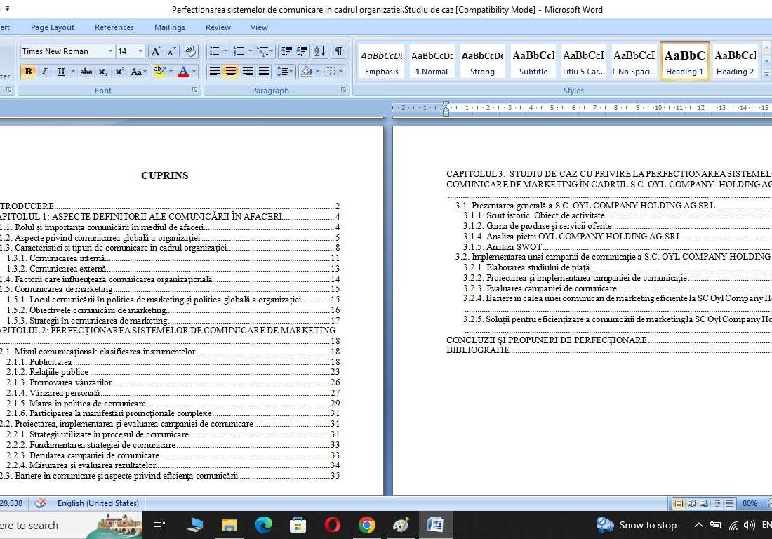 Perfectionarea sistemelor de comunicare in cadrul organizatiei