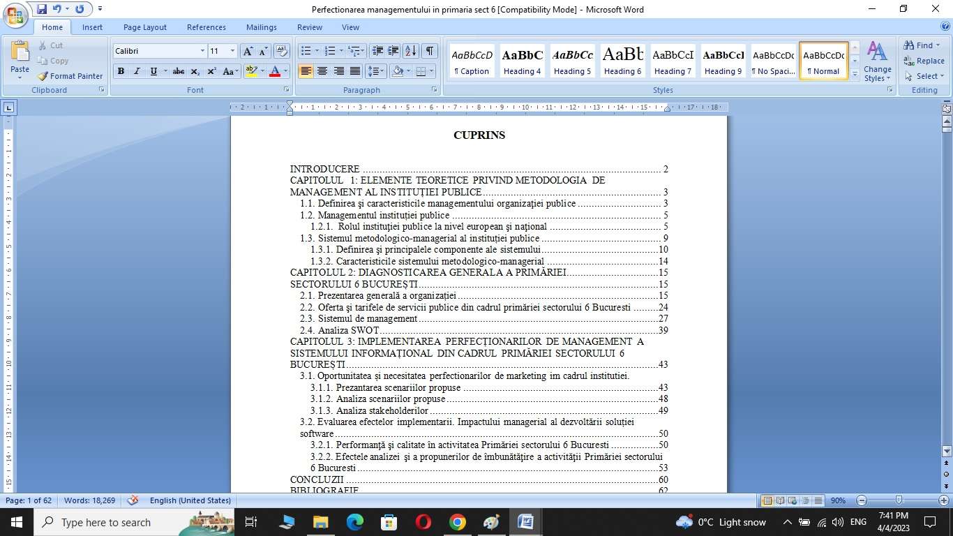 Perfectionarea managementului in institutiile publice