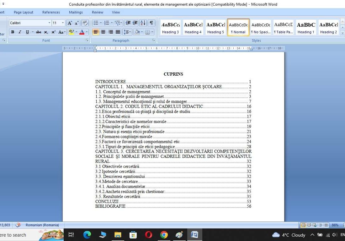 Conduita profesorilor din invatamantul rural