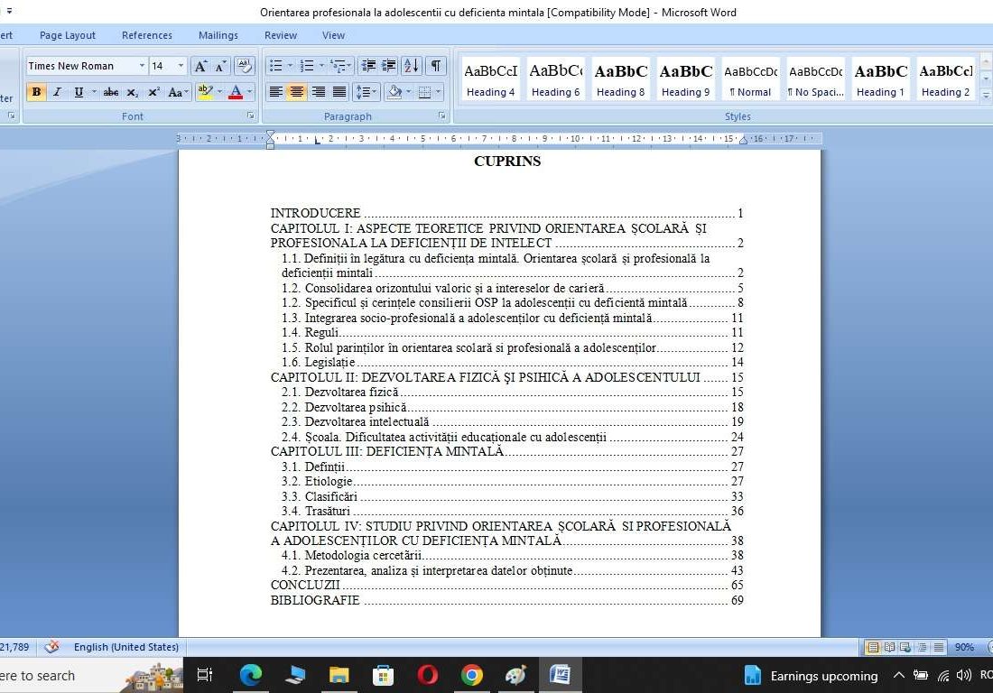 Orientarea școlară si profesională a adolescenților cu deficiența mintală