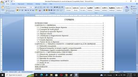 Terapia cognitiv-comportamentală în depresie
