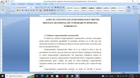 Procesul decizional de cumparare in domeniul turismului