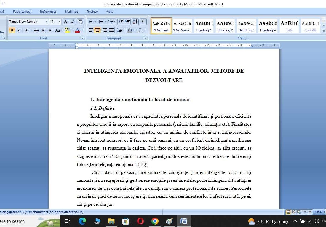Inteligenta emotionala a angajatilor