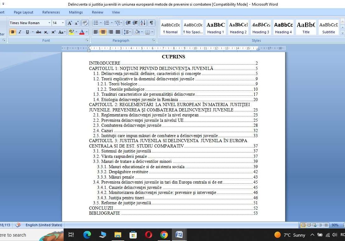 Delincventa si justitia juvenilă in uniunea europeană