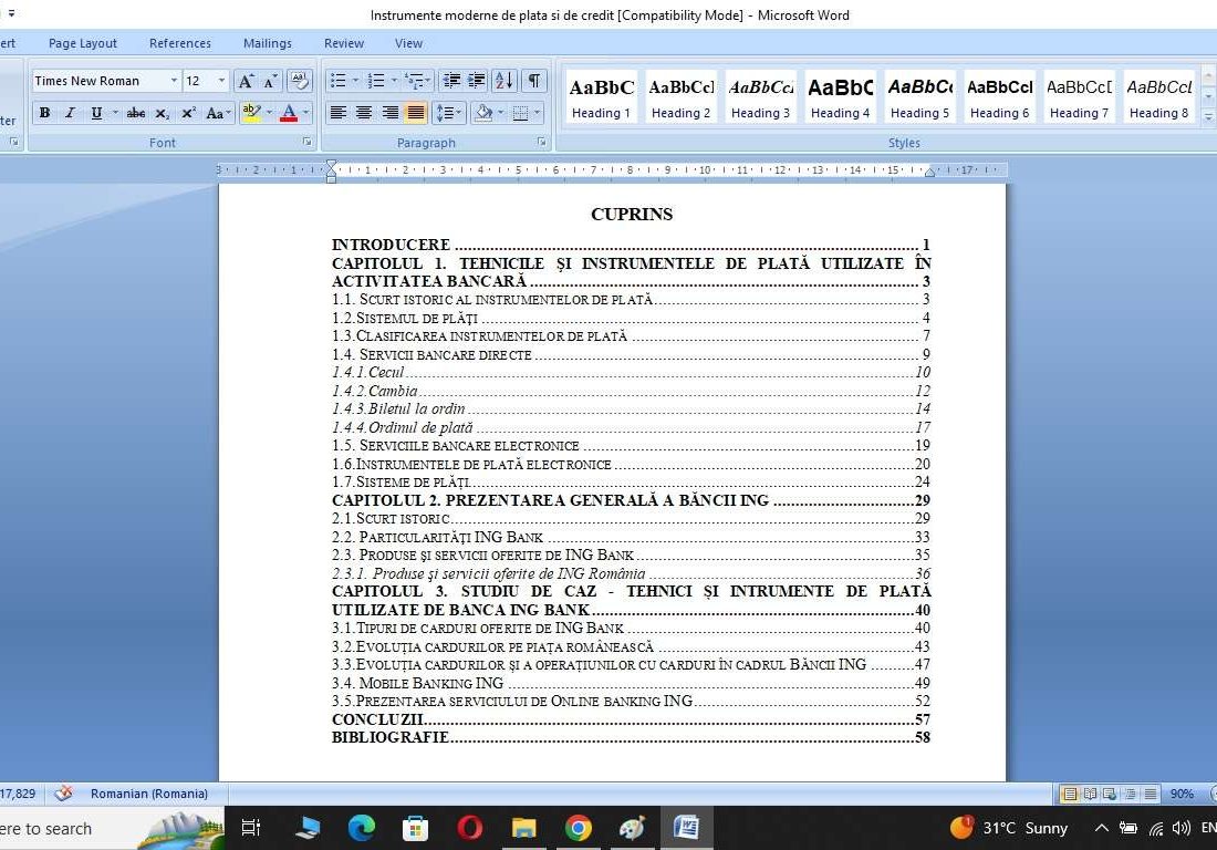 Instrumente moderne de plata si de credit